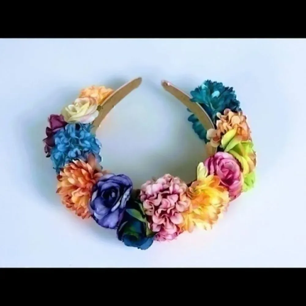 Stunning Handmade Colorful Flower Crown